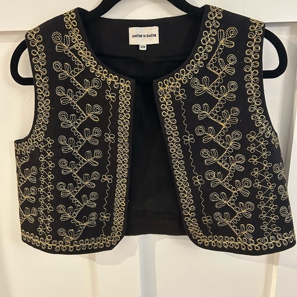 Antik Batik Oriane Gilet gold embroidered Vest - Picture 4 of 11